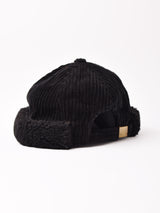 【3色展開】太畝コーデュロイ ボア ロールキャップ