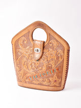 型押し レザーハンドバック