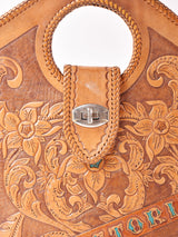 型押し レザーハンドバック