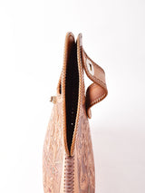 型押し レザーハンドバック