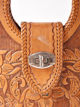 型押し レザーハンドバック