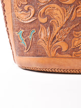 型押し レザーハンドバック