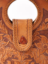 型押し レザーハンドバック