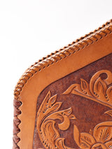 型押し レザーハンドバック