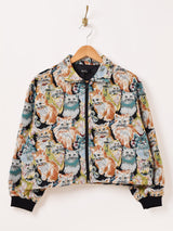 【2色展開】Meridian アニマル ゴブラン織り ショートジャケット 犬柄