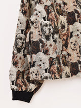 【2色展開】Meridian アニマル ゴブラン織り ショートジャケット 犬柄