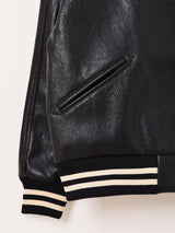 【2色展開】Meridian パッチ刺繍 フェイクレザー スタジアムジャケット