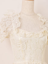 80's Made In USA "GUNNE SAX" 半袖 レース ロングドレス