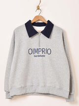 【2色展開】 襟付き ハーフジップ スウェットシャツ「OIMPRIO」