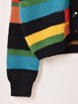 Meridian カラフルボーダー 襟付きカーディガン