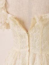 80's Made In USA "GUNNE SAX" 半袖 レース ロングドレス