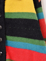 Meridian カラフルボーダー 襟付きカーディガン