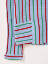 【2色展開】Meridian ストライプ 襟付き セーター