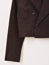 【2色展開】Meridian フェイクスエード ショート テーラードジャケット