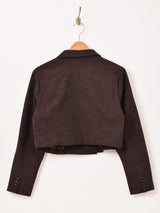 【2色展開】Meridian フェイクスエード ショート テーラードジャケット