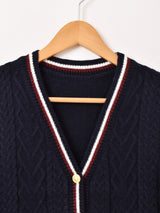 【2色展開】Meridian ラインデザイン ニットベスト