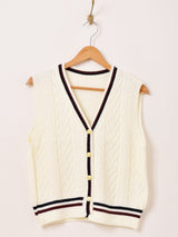 【2色展開】Meridian ラインデザイン ニットベスト