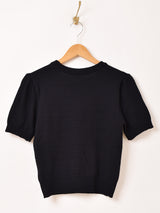 【2色展開】Meridian フラワー 刺繍 半袖セーター