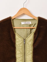 【2色展開】Elcamino 切り替えフェイクファー キルティングジャケット