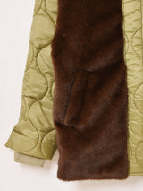 【2色展開】Elcamino 切り替えフェイクファー キルティングジャケット