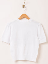 【2色展開】Meridian フラワー 刺繍 半袖セーター