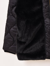 【2色展開】Elcamino 切り替えフェイクファー キルティングジャケット