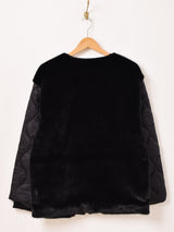 【2色展開】Elcamino 切り替えフェイクファー キルティングジャケット