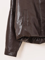 【2色展開】Meridian ボアカラー フェイクレザージャケット