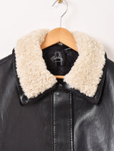 【2色展開】Meridian ボアカラー フェイクレザージャケット