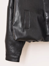 【2色展開】Meridian ボアカラー フェイクレザージャケット