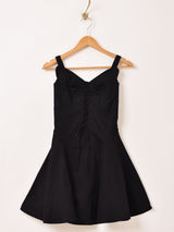 【2色展開】Meridian レースアップ ミニ キャミソールワンピース