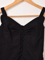 【2色展開】Meridian レースアップ ミニ キャミソールワンピース