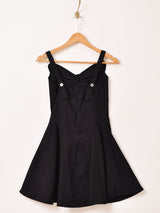 【2色展開】Meridian レースアップ ミニ キャミソールワンピース