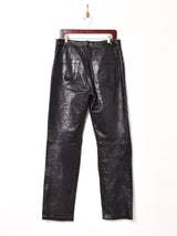 ブラック レザーパンツ W32