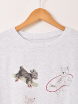犬 プリントTシャツ
