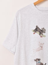 犬 プリントTシャツ