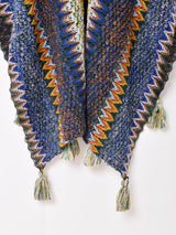 【2色展開】Elcamino エスニックデザイン タッセル付き ケープ