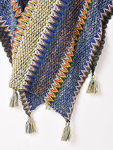 【2色展開】Elcamino エスニックデザイン タッセル付き ケープ