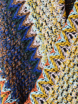 【2色展開】Elcamino エスニックデザイン タッセル付き ケープ