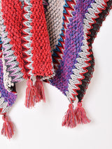 【2色展開】Elcamino エスニックデザイン タッセル付き ケープ