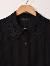 【2色展開】Meridian カットワークレース 半袖シャツ