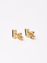 スクエア ストーン ピアス