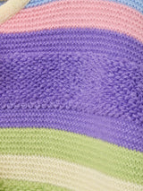 【3色展開】Elcamino マルチボーダー リボン カーディガン