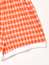 ギンガムチェック パイル地 ショートパンツ