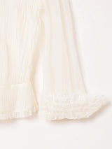 シアー レース 長袖ブラウス