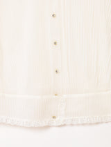 シアー レース 長袖ブラウス