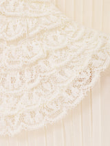 シアー レース 長袖ブラウス