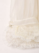 シアー レース 長袖ブラウス