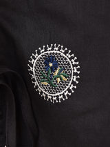 【3色展開】Meridian フラワー刺繍 ラッフルスリーブ 長袖ブラウス