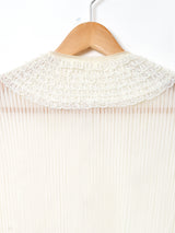 シアー レース 長袖ブラウス